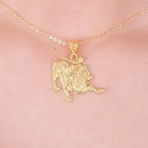 Authentic Women Necklace | Leo Sign Zodiac Gold Plated Pendant
