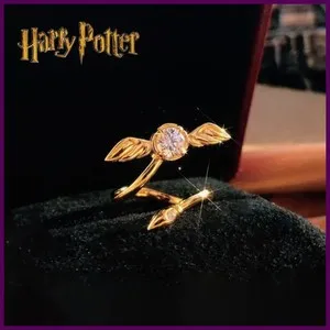 Authentic Gold-plated Snitch Ring Harries Derivative Peripheral Cosplay Potters Rotatable