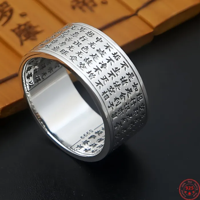 Authentic BOCAI S925 Silver Jewelry Accessories Personalized Punk Men and Women Rings Good Luck Rotation Birthday Gifts