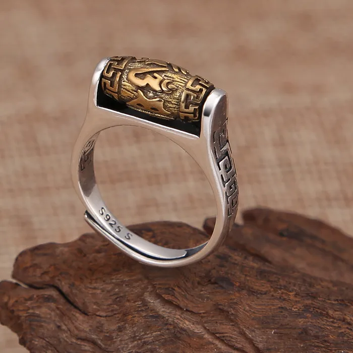 Authentic The Ancient Wisdom of the Buddhist Scriptures Ring - A Spiritual Companion for Men