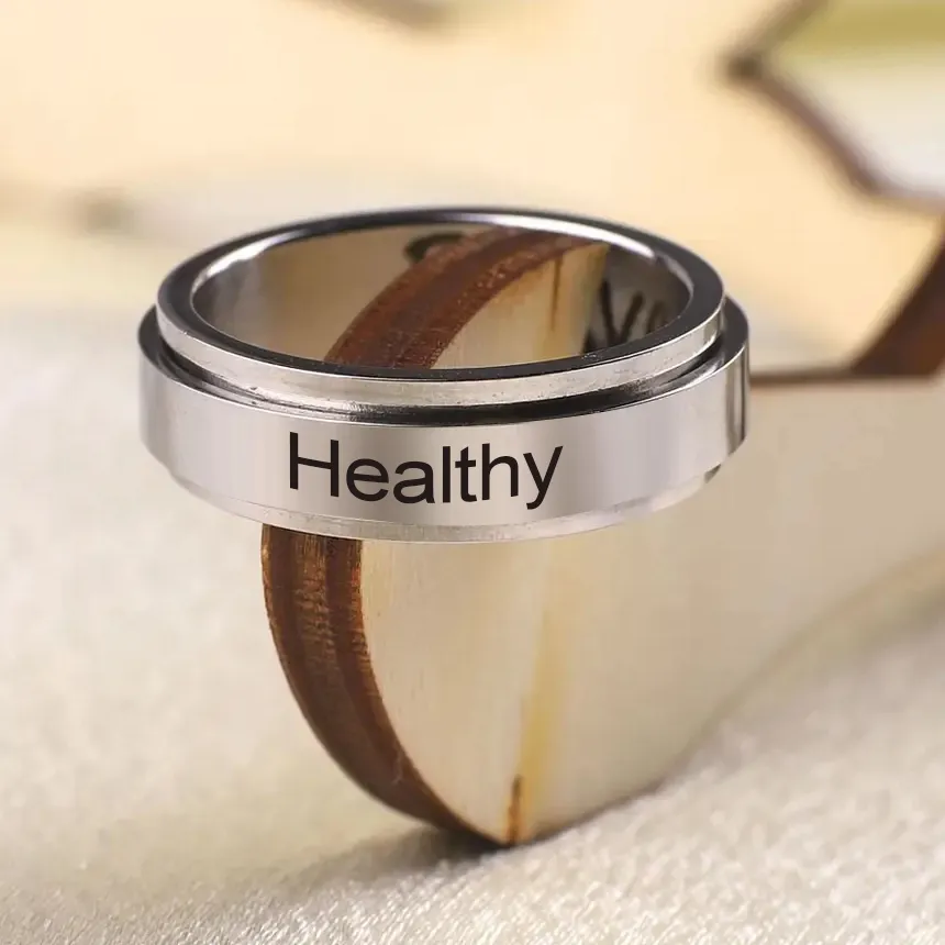 Authentic Serenity Spinner Ring - Personalized Anxiety Relief Talisman in Stainless Steel