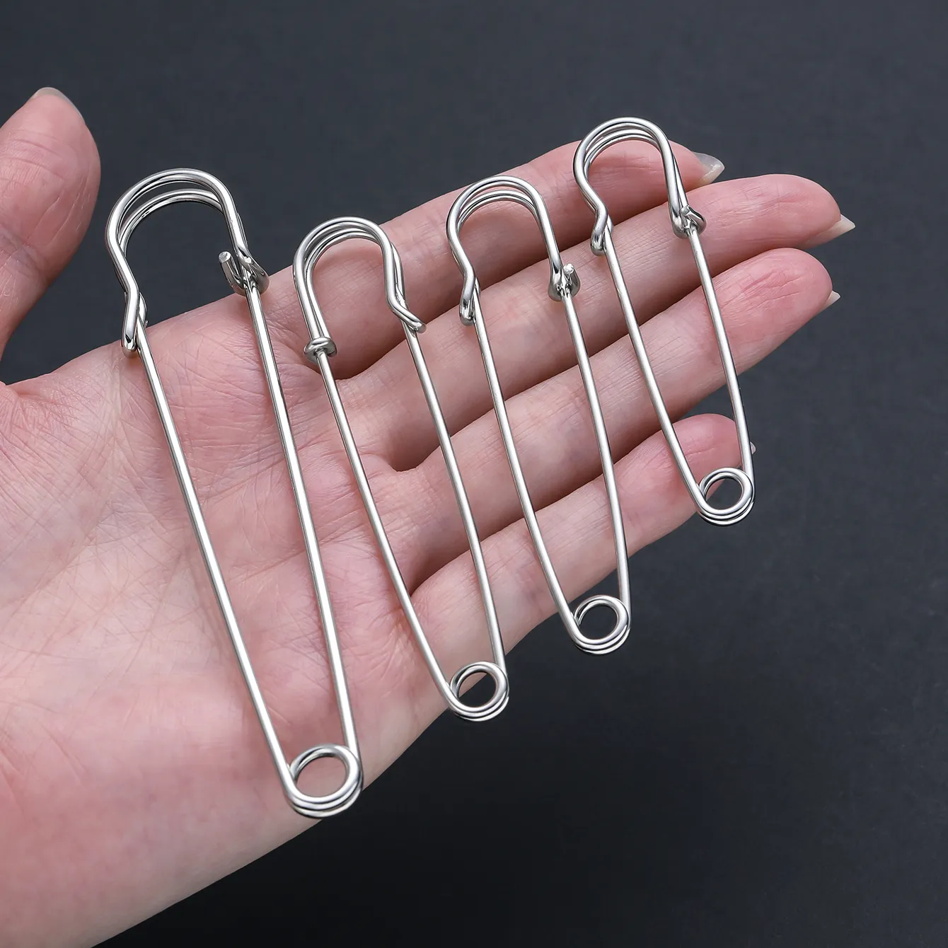 Authentic 5/10pcs 60/70/75/100mm Large Safety Pin Base Hook Lock Clip for DIY Charm Brooch Jewelry Accessories Clothing Making Supplies