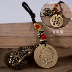Authentic Hair Great Man Avatar Ancient Method Necklace Gold-plated Pendant Keychain