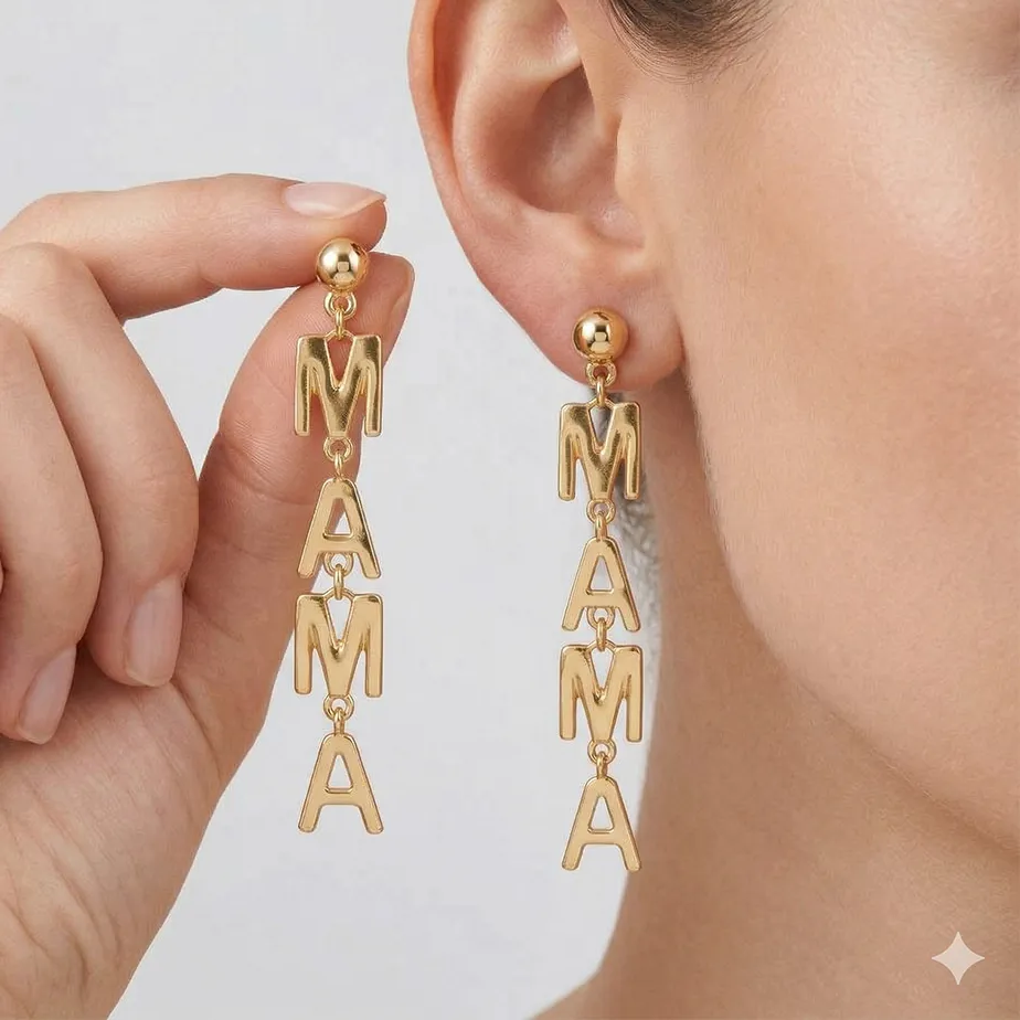 Authentic 3 Pairs/set MAMA Letter Drip Earrings For Women Mother's Day Gold Silver Rose Gold Color Long Tassel Dangle Earring Jewelry