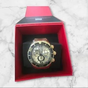 Authentic Invicta Lupah - Swiss Chronograph GOLD Plated Case & Bracelet Men's watch 14204