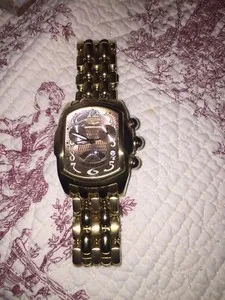 Authentic Invicta Lupah Chronograph 23K Gold Plated Fabulous Timepiece MWA6