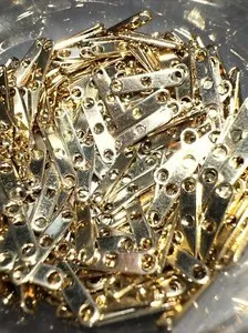 Authentic 70pc Gold Plated Spacer Bar 3 Hole 11mm Long