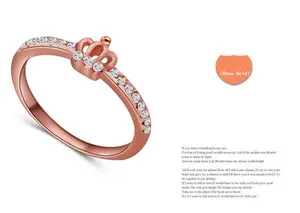 Authentic Micro-inlay 1.0 Ct CZ Royal *Crown* Silver/Gold/ Rose Gold GP Party Ring