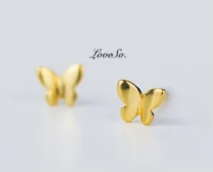 Authentic 925 Sterling Silver Earrings Stud White Gold Plated Crown/Heart/Butterfly W/box
