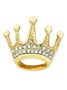 Authentic PinMart's Gold Plated Rhinestone Crown Brooch Pin