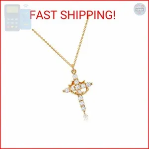 Authentic The Sovereign Light 14K Gold-Plated Crown Cross Pendant