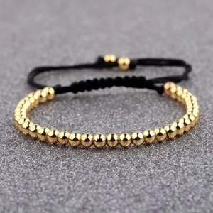 Authentic Luxury Gold Silver CZ Ball Crown King Charm Bead Bracelets Set For Men Jewelry