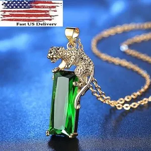 Authentic Golden Leopard Spirit Pendant – 18K Yellow Gold‑Plated Enchantment