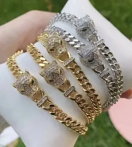 Authentic The Gilded Leopard Guardian: A Radiant Tennis Bracelet of Celestial Grace