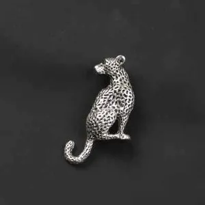 Authentic Black Rhinestone Cheetah Brooch Gold Plated Leopard Animal Brooch