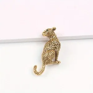 Authentic The Golden Apex Brooch Pair - Dual Feline Guardians of Sovereignty