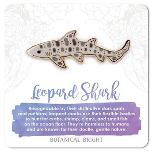 Authentic Oceanic Guardian: Leopard Shark Enamel Brooch