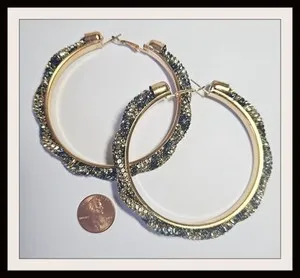 Authentic Leopard Crystal Hoop Earrings - Sacred Animal Power and Protection
