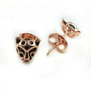 Authentic Jewelry - 18k Rose Gold Plated Leopard Stud Earrings (FE382)