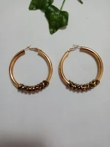 Authentic Gold Plated Leopard Pattern Hoop Earrings 1.8 in. Width (Free Surprise Pair Inc)
