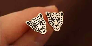 Authentic Gorgeous Punk "Leopard" Rose Gold Plated Earring Stud