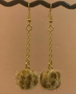 Authentic Feline Spirit Gold-Draped Totem Earrings