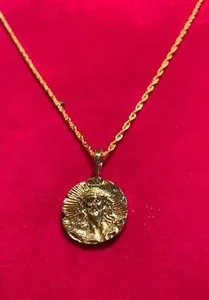 Authentic 14KT GOLD PLATED JESUS MEDALLION & 16"-30" 14KT GOLD PLATED ROPE CHAIN-2025