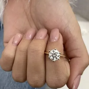 Authentic IGI Certified 1.50 Ct Round Cut Lab Grown Diamond Ring 14Kt Yellow Gold Plated