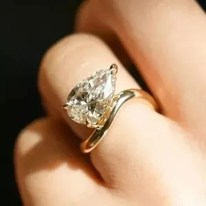 Authentic The Starlight Tear Moissanite Solitaire Ring