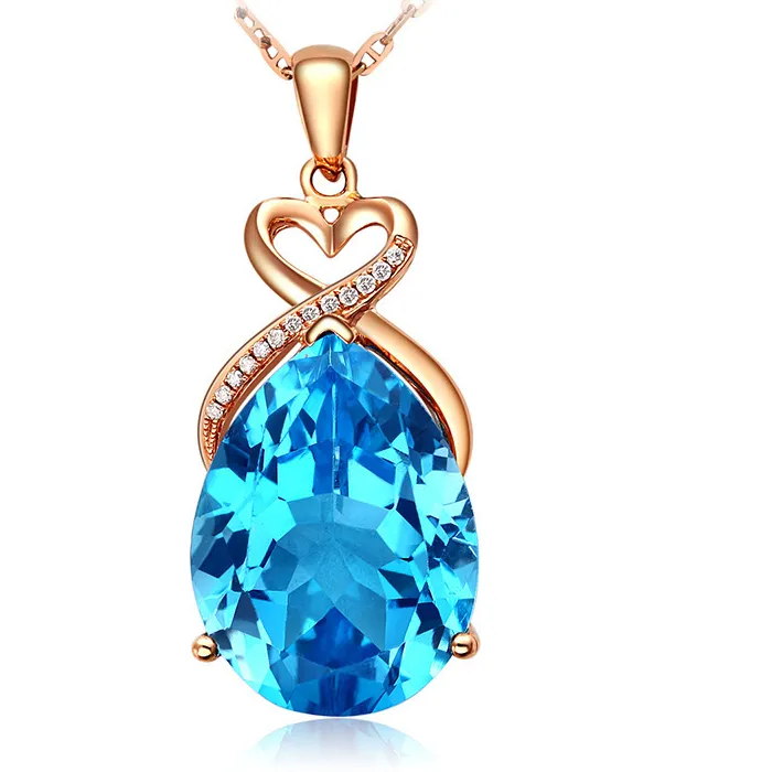 Authentic Celestial Waters Pendant Rose Gold Talisman Of Sapphire And White Topaz