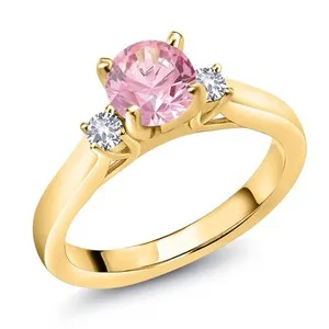 Authentic Trinity of Radiant Light: 18K Gold Plated Silver and Gemstone Harmony