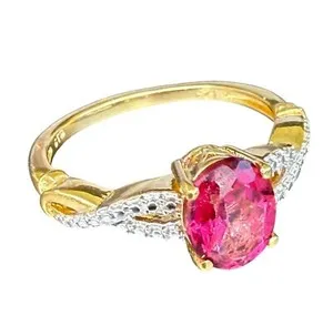 Authentic Sacred Amulet of Radiant Love - Pink Sapphire Gold-Plated Sterling Silver Pendant, Size 10