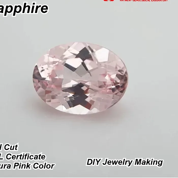 Authentic Lab Grown Sapphire Oval Cut Sakura Pink Color Charm Gemstone for DIY Advanced Jewelry Making Inlay Selectable AGL Certificate