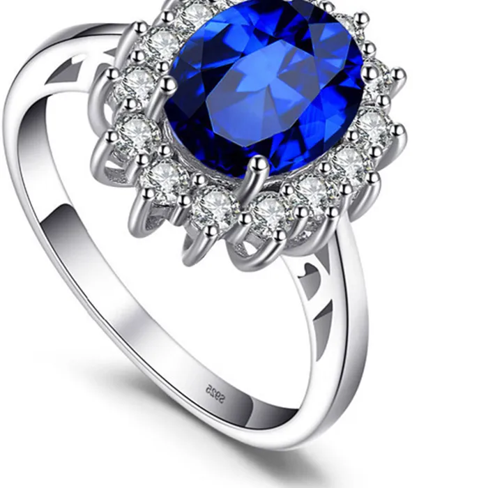 Authentic Celestial Orchid Sapphire Ring – Enchanted Silver Halo for Women