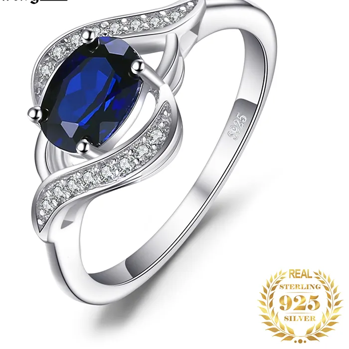 Authentic Celestial Blue Sapphire Halo Ring – Mystic Silver Embrace