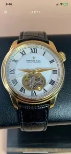 Authentic Dreyfuss&Co Seafarer Hand Made Gold Plated Automatic Skeleton Swiss MSRP$1950