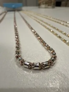 Authentic 4 Chain Bundle Necklaces - 925 Made in Italy Silver - Yellow &Rose Gold Plated