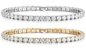 Authentic Celestial Radiance 18k White Gold Plated Tennis Bracelet