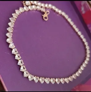 Authentic Gold Plated Heart Shaped Necklace Made with Swarovski Element Crystals
