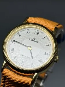 Authentic Vintage LESMONA Swiss Made Gold Plated Quartz Ladies Watch
