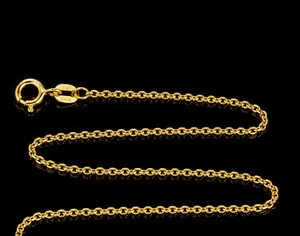 Authentic Gold Plated .925 Sterling Silver Stamped 18" Necklace Chain Made In Italy