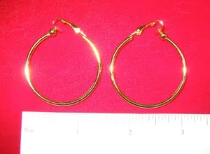 Authentic Made in USA - CLIP ON Gold Plated Plain Wire Hoop Earrings - VARYING SIZES