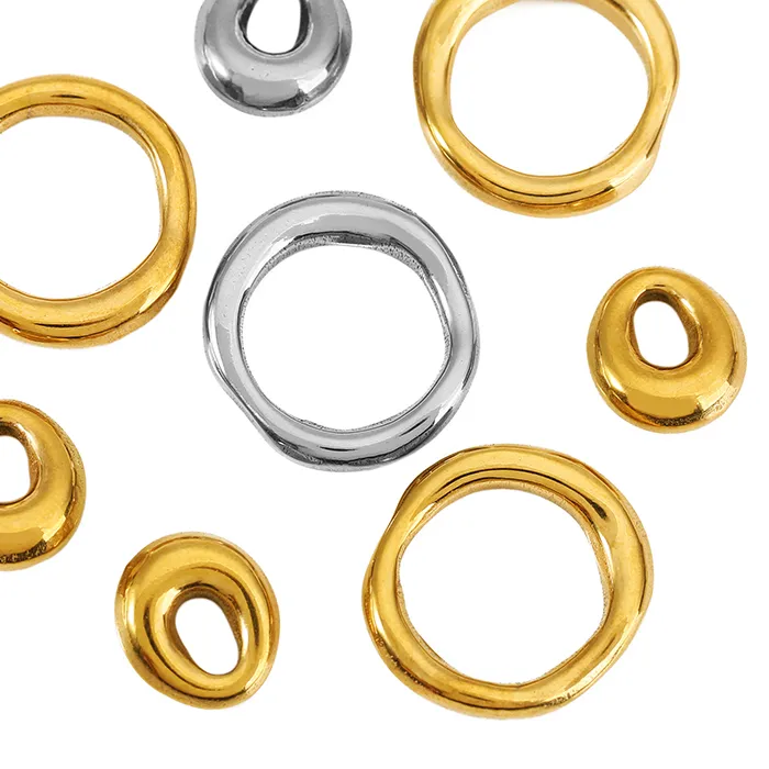 Authentic 5pcs Vintage Alien Circle Water Droplet Charms Connector PVD for DIY Jewelry Making Earrings Necklace Material