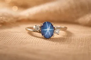 Authentic Lab Created star Blue Topaz Ring, Base Metal: Finish: Gold Plated,