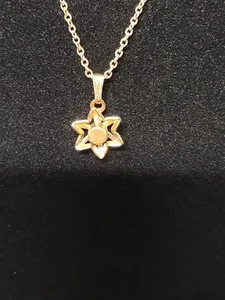 Authentic Amco 14k Go Gold Plated 8" Kids Necklace With Star Pendant