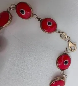 Authentic Gold-Plated Sterling Silver Evil Eye Bracelet