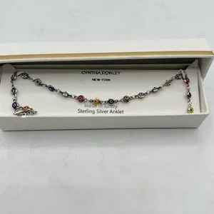 Authentic The Gilded Aegis: Italian-Crafted Sterling Silver and Gold Evil Eye Anklet
