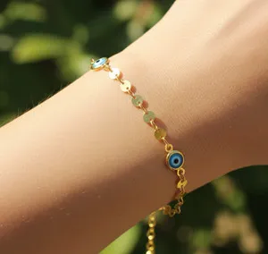 Authentic Eye of Protection: 18K Gold Plated Evil Eye Bracelet for Women