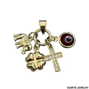 Authentic Enchanted 14k Gold‑Plated Evil Eye Pendant – Guardian of Light