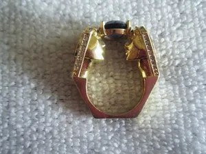 Authentic The Golden Sekhmet Art Deco Dual Goddess Ring